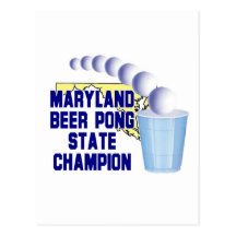 Maryland Beer Pong Champion Post Card