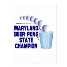 Maryland Beer Pong Champion Post Cards