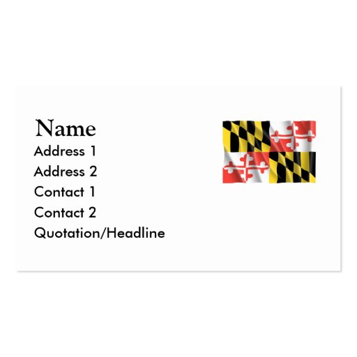 MARYLAND BUSINESS CARDS (front side)