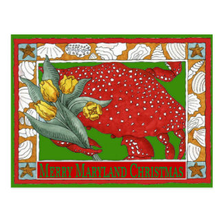 Maryland Christmas Crab Post Cards