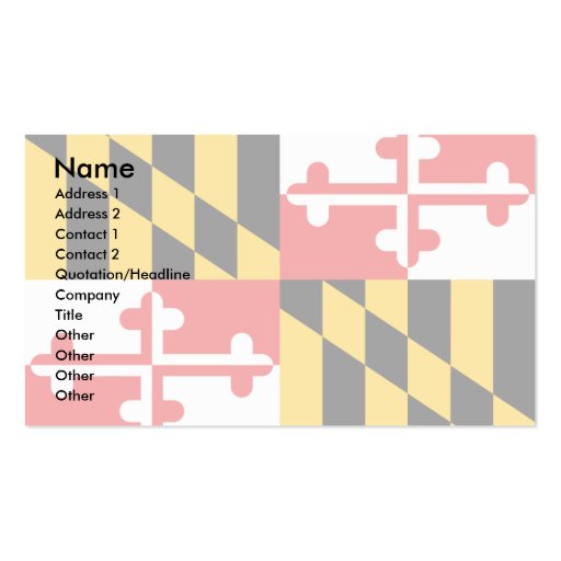 Maryland Flag Business Cards (front side)