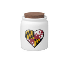 Maryland Flag Heart Jar Candy Dish