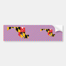 Maryland Flag Map Bumper Stickers