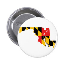 Maryland Flag Map Pinback Buttons