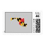 Maryland Flag Map Postage Stamps