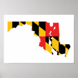 Maryland Flag Map Posters