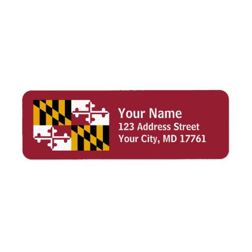 Maryland Flag Return Address Labels Red Zazzle