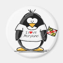 Maryland Penguin Fridge Magnets