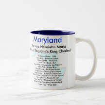 Maryland Symbols & Map Coffee Mug