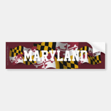 Maryland Waving Flag Bumper Stickers