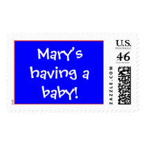 Mary's having a baby! postage