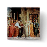 Mary'S Marriage To Joseph By Beccafumi Domenico Pinback Button