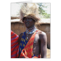 Masaai Warrior with Lion Headress cards by spuga2000 Masaai Warrior with Lion Headress cards