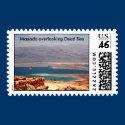 Masada overlooking Dead Sea postage stamp