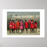 MASAI WARRIORS IN KENYA AFRICA POSTER
