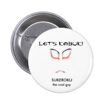 Máscara de Omiyage Japón-Kabuki de Sukeroku Pins