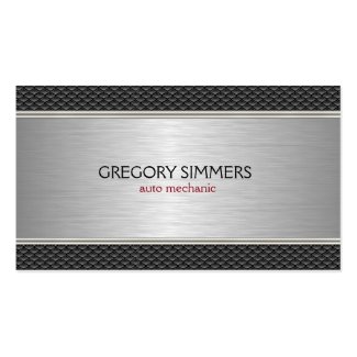 Masculine Black & Gray Metallic Background Double-Sided Standard Business Cards (Pack Of 100)