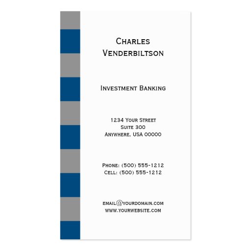Masculine Blue and Gray Squares Business Card (front side)