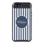 Masculine Blue Striped Personalized Monogrammed skinit case