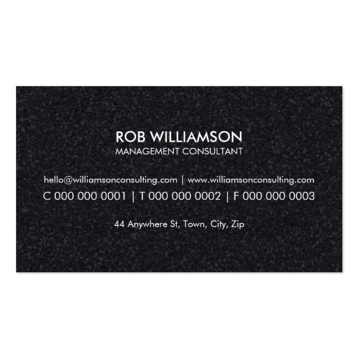 MASCULINE BUSINESS CARD bold simple silver glitter (back side)