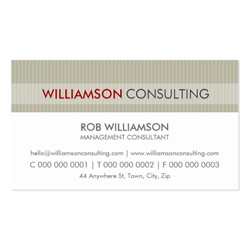MASCULINE BUSINESS CARD :: minimal pinstripe 16 (front side)