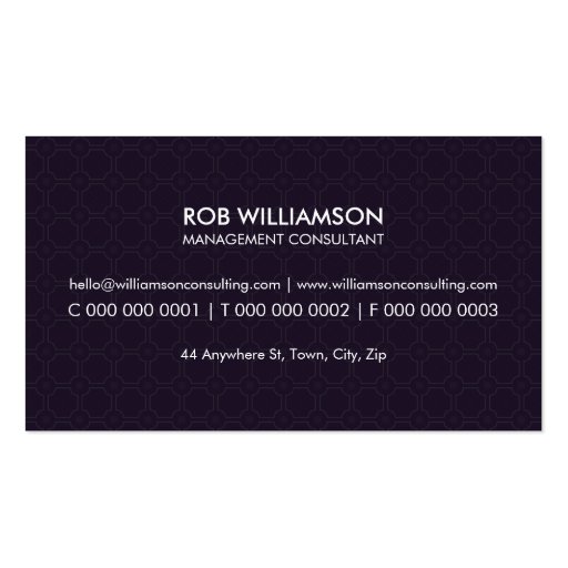 MASCULINE BUSINESS CARD :: minimalist smart simple (back side)