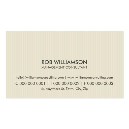MASCULINE BUSINESS CARD :: simple pinstripe 2 (back side)