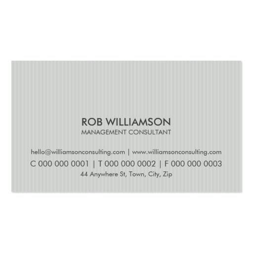 MASCULINE BUSINESS CARD simple pinstripe 3D navy (back side)