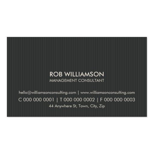 MASCULINE BUSINESS CARD :: simple pinstripe 9 (back side)