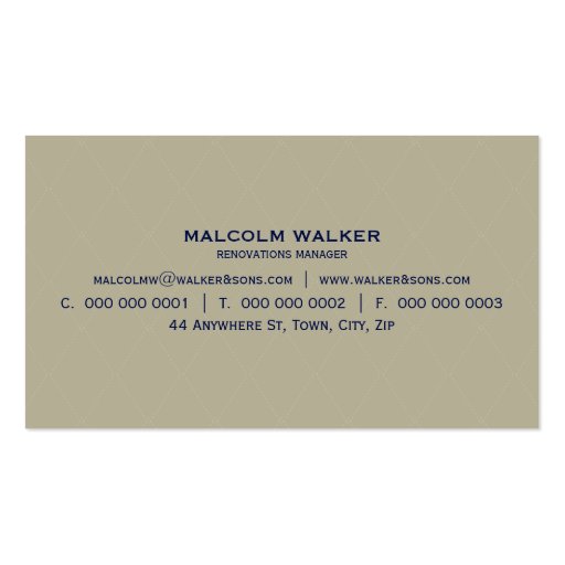 MASCULINE BUSINESS CARD :: simply smart 1 (back side)