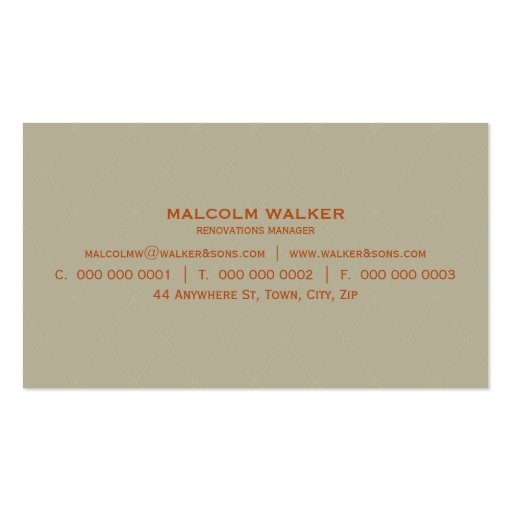 MASCULINE BUSINESS CARD :: simply smart 2 (back side)