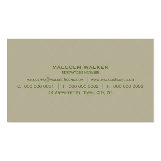 MASCULINE BUSINESS CARD :: simply smart 3 (back side)