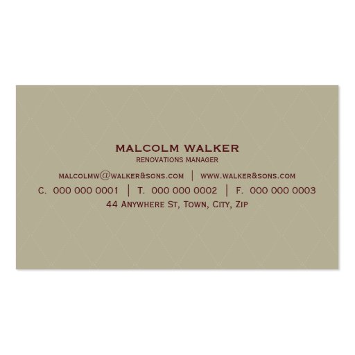 MASCULINE BUSINESS CARD :: simply smart 4 (back side)