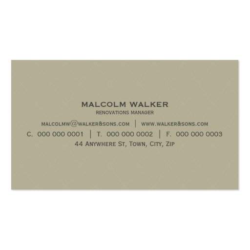 MASCULINE BUSINESS CARD :: simply smart 5 (back side)