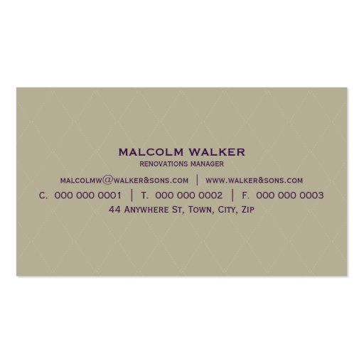 MASCULINE BUSINESS CARD :: simply smart 6 (back side)