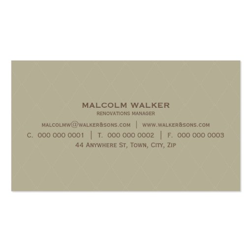 MASCULINE BUSINESS CARD :: simply smart 7 (back side)