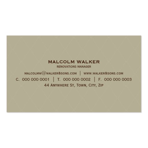 MASCULINE BUSINESS CARD :: simply smart 8 (back side)