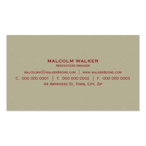 MASCULINE BUSINESS CARD :: simply smart 9 (back side)