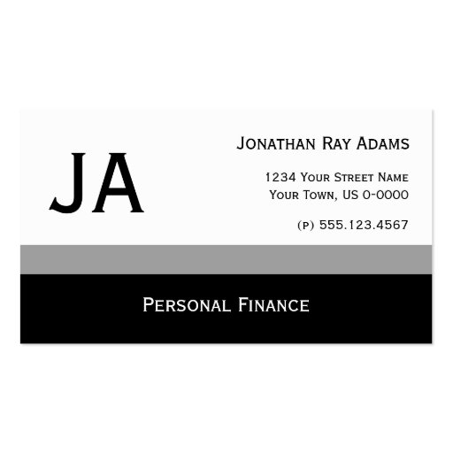 Masculine Gray and Black Stripes Business Cards (front side)