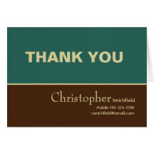 Masculine Job Interview Thank You Card