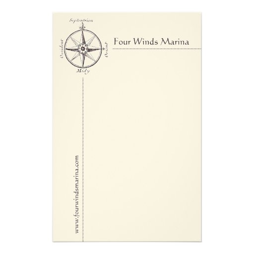 Masculine Nautical Stationery with Antique Compass | Zazzle