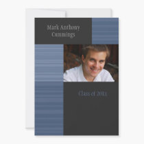 Masculine Stripes Graduation Invitation invitations