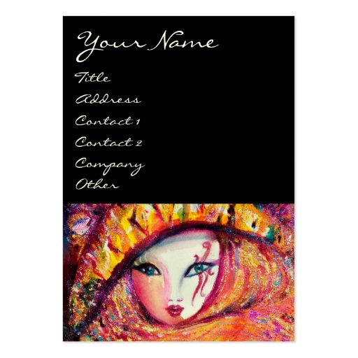 MASK IN YELLOW / Performing Arts,Costume Designer Business Card Templates (front side)