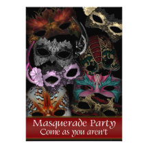 Mask Masquerade Party Invitations