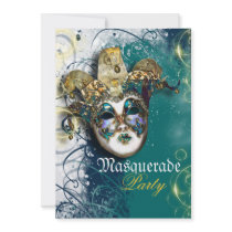 Mask masquerade venetian mardi gras party announcement