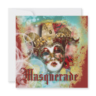 Mask masquerade venetian mardi gras party invitation