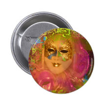 Mask venetian masquerade costume party pinback buttons