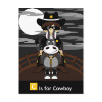 Masked Bad Cowboy & Horse Postcard