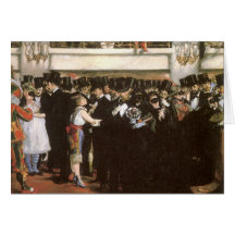 Masked Ball at the Opera, Manet, Vintage Fine Art Greeting Card