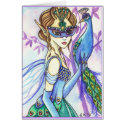 Masked Fairy and Peacock - blank card